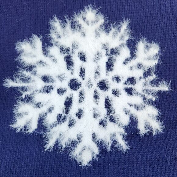 🩵NWT Charter Club Holiday Lane White Fuzzy Snowflake Sweater Youth XLarge - Picture 8 of 10